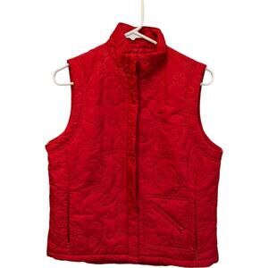 LIZ GOLF  Red Quilted Vest  S Red